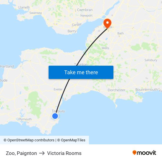 Zoo, Paignton to Victoria Rooms map