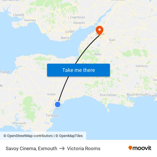 Savoy Cinema, Exmouth to Victoria Rooms map