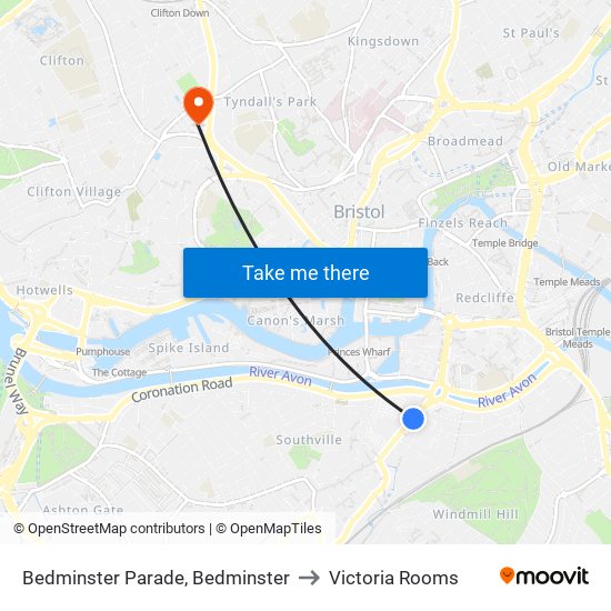 Bedminster Parade, Bedminster to Victoria Rooms map