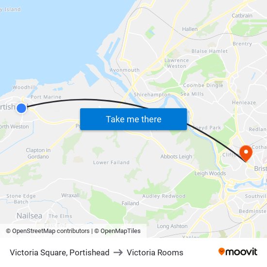 Victoria Square, Portishead to Victoria Rooms map