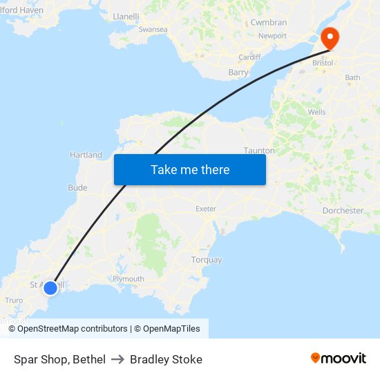 Spar Shop, Bethel to Bradley Stoke map