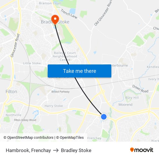 Hambrook, Frenchay to Bradley Stoke map