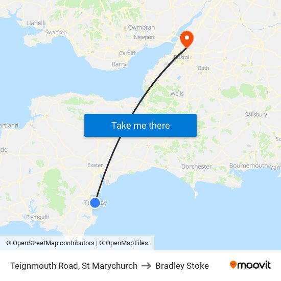 Teignmouth Road, St Marychurch to Bradley Stoke map