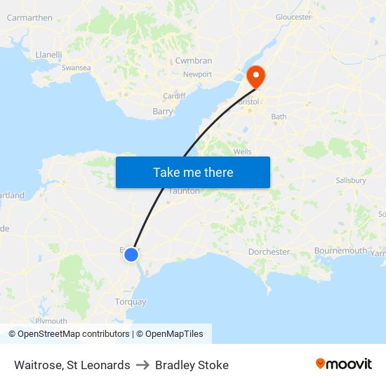 Waitrose, St Leonards to Bradley Stoke map