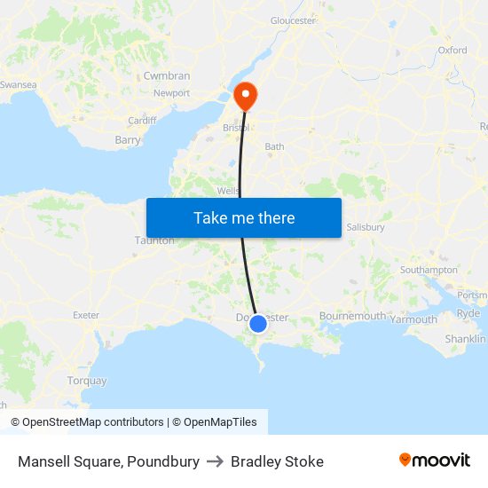 Mansell Square, Poundbury to Bradley Stoke map