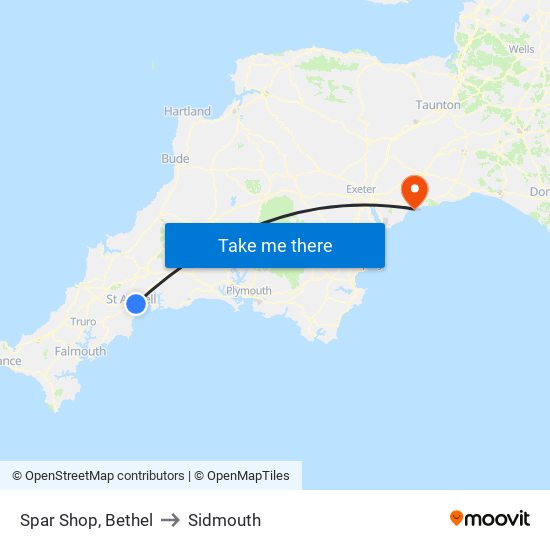 Spar Shop, Bethel to Sidmouth map