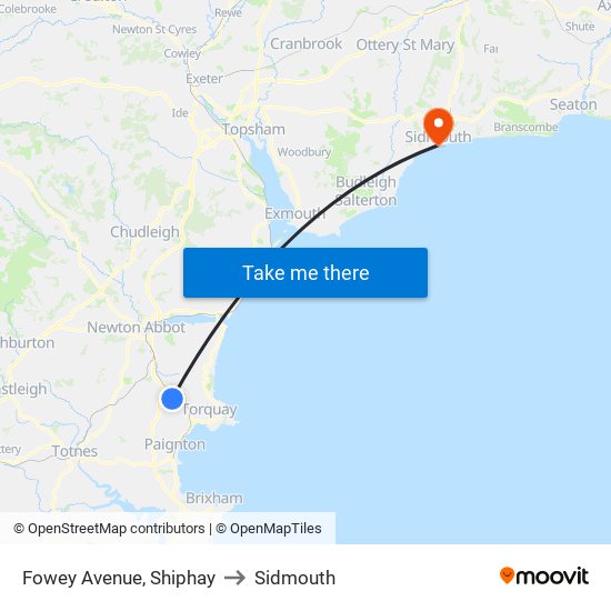 Fowey Avenue, Shiphay to Sidmouth map