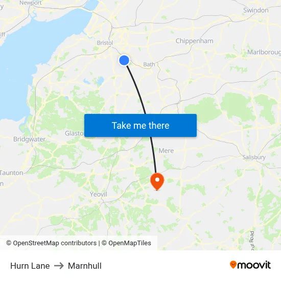 Hurn Lane to Marnhull map