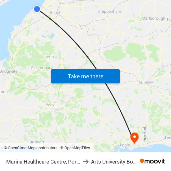 Marina Healthcare Centre, Portishead Harbour to Arts University Bournemouth map