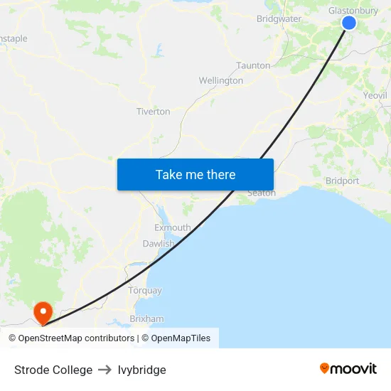Strode College to Ivybridge map
