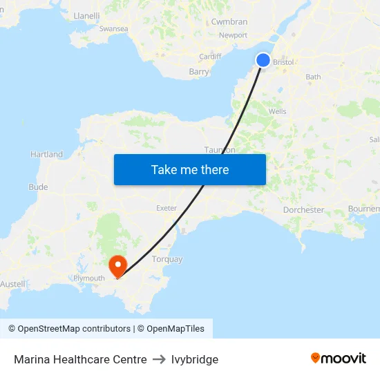 Marina Healthcare Centre to Ivybridge map