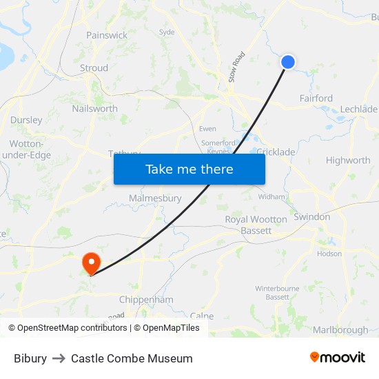 Bibury to Castle Combe Museum map