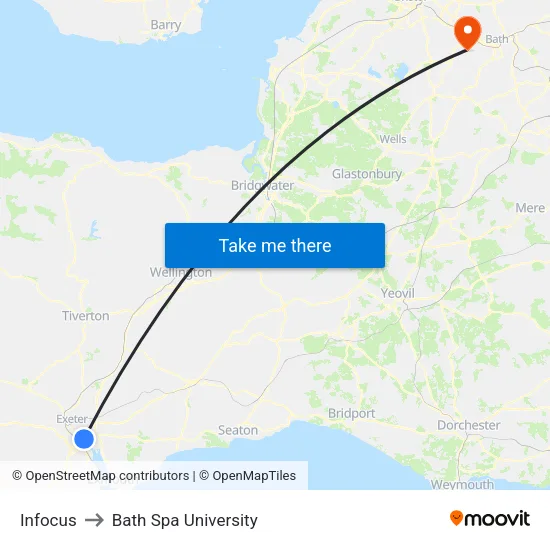 Infocus to Bath Spa University map