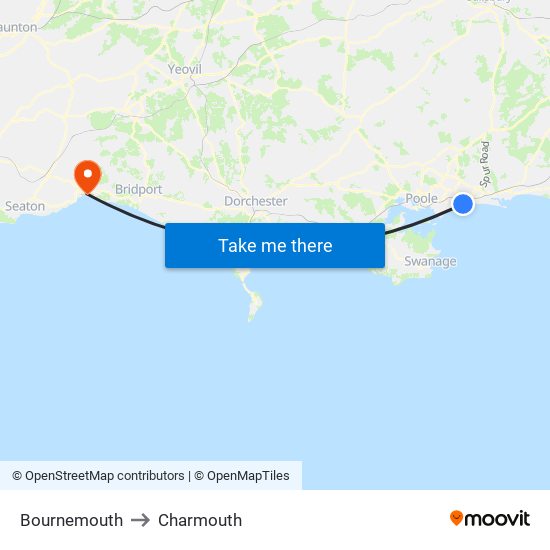 Bournemouth, South West To Charmouth, West Dorset With Public Transportation