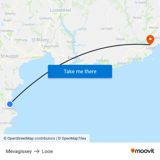 Mevagissey to Looe map