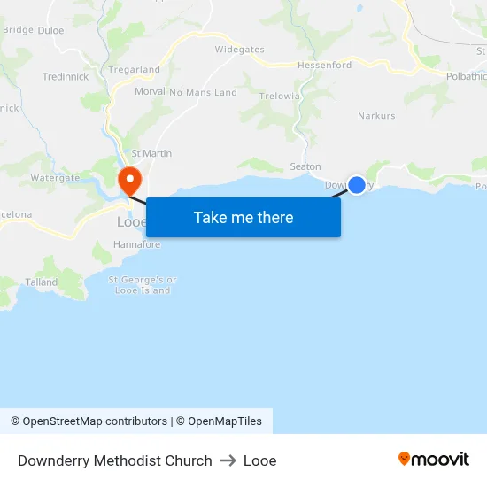 Downderry Methodist Church to Looe map