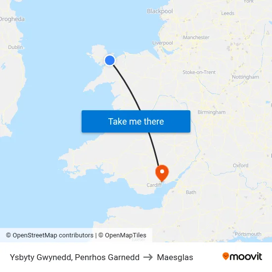 Ysbyty Gwynedd, Penrhos Garnedd to Maesglas map