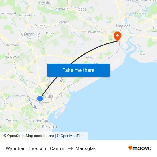 Wyndham Crescent, Canton to Maesglas map