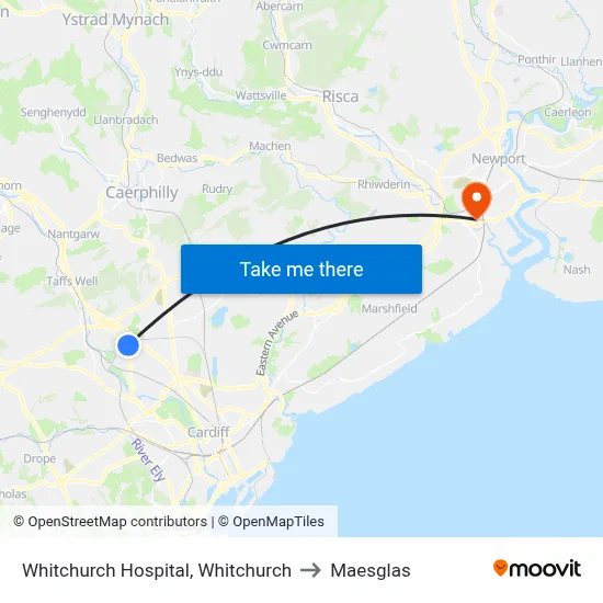Whitchurch Hospital, Whitchurch to Maesglas map