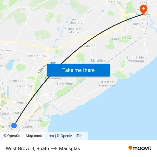 West Grove 3, Roath to Maesglas map