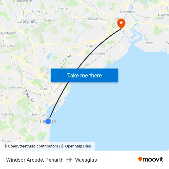 Windsor Arcade, Penarth to Maesglas map