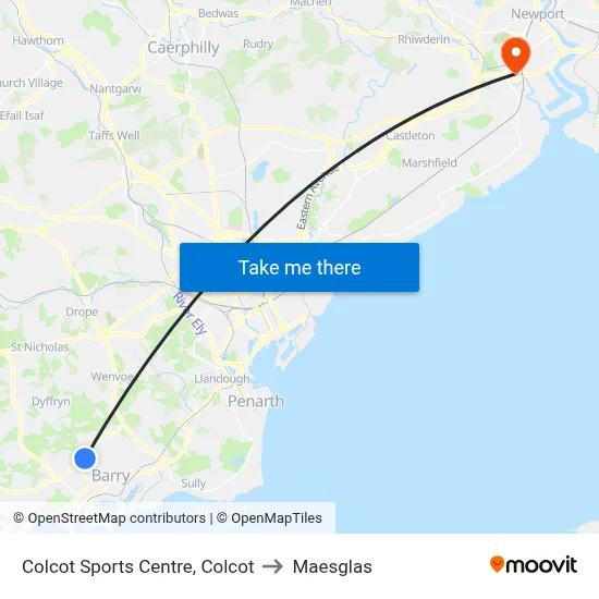 Colcot Sports Centre, Colcot to Maesglas map