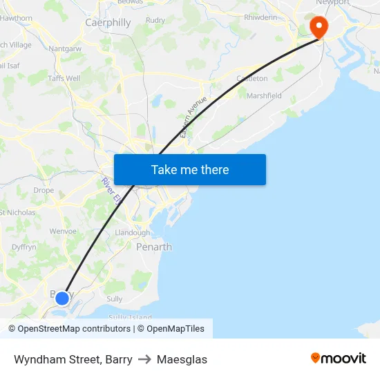 Wyndham Street, Barry to Maesglas map