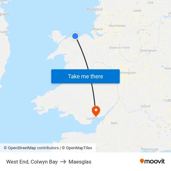 West End, Colwyn Bay to Maesglas map