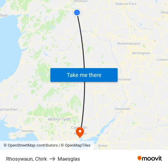 Rhosywaun, Chirk to Maesglas map