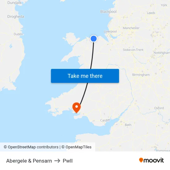 Abergele & Pensarn to Pwll map