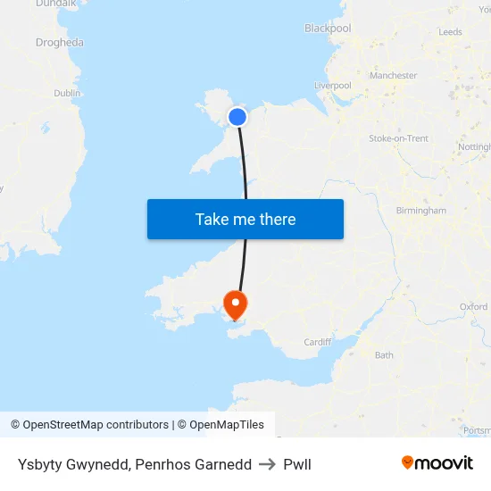 Ysbyty Gwynedd, Penrhos Garnedd to Pwll map