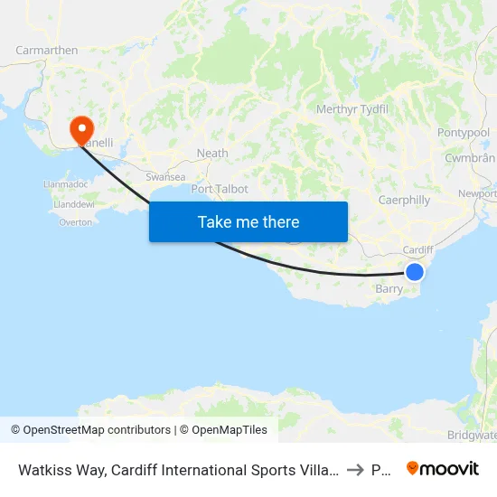 Watkiss Way, Cardiff International Sports Village to Pwll map