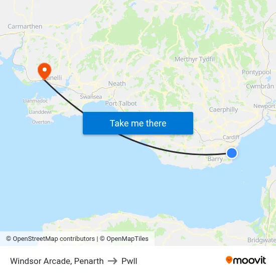 Windsor Arcade, Penarth to Pwll map