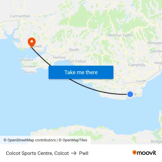 Colcot Sports Centre, Colcot to Pwll map