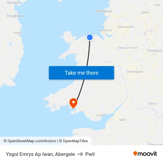 Ysgol Emrys Ap Iwan, Abergele to Pwll map