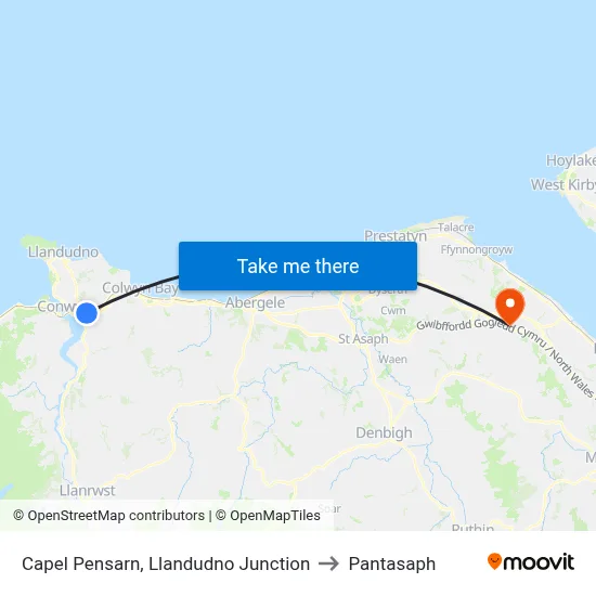 Capel Pensarn, Llandudno Junction to Pantasaph map