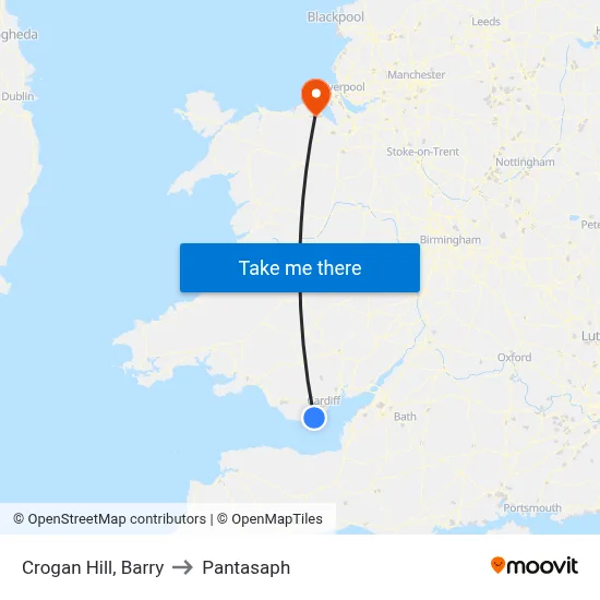 Crogan Hill, Barry to Pantasaph map