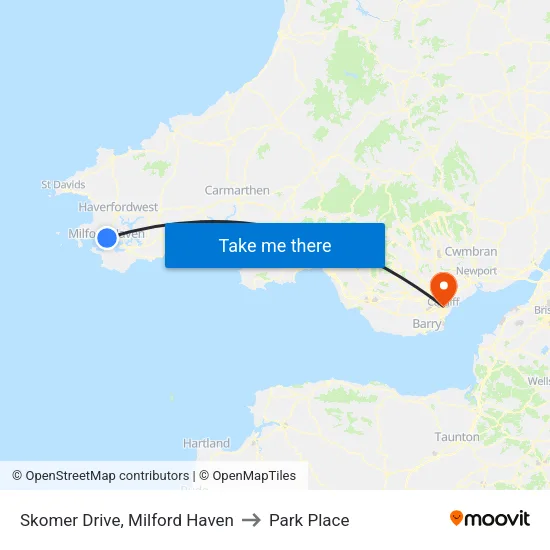 Skomer Drive, Milford Haven to Park Place map
