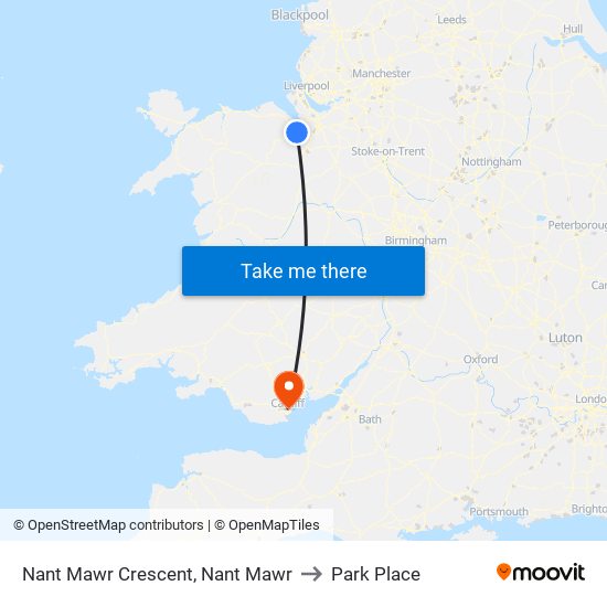 Nant Mawr Crescent, Nant Mawr to Park Place map