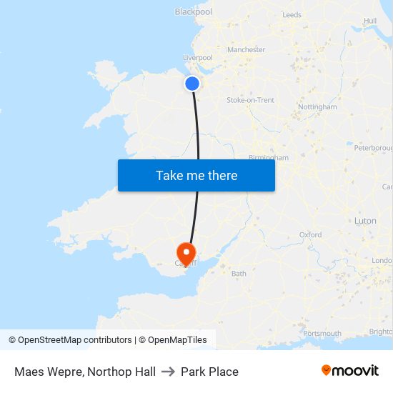 Maes Wepre, Northop Hall to Park Place map