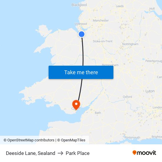 Deeside Lane, Sealand to Park Place map