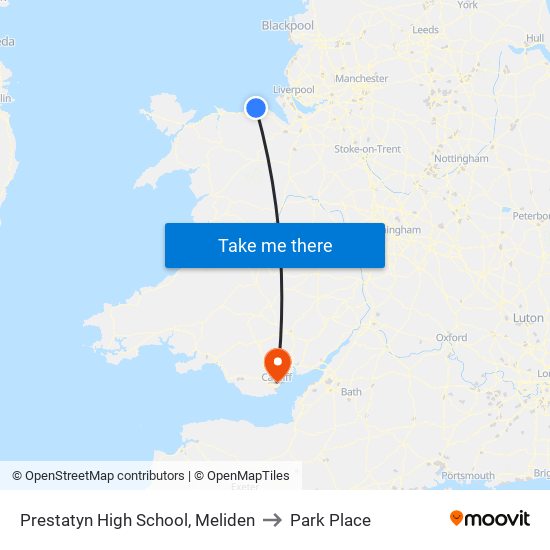 Prestatyn High School, Meliden to Park Place map