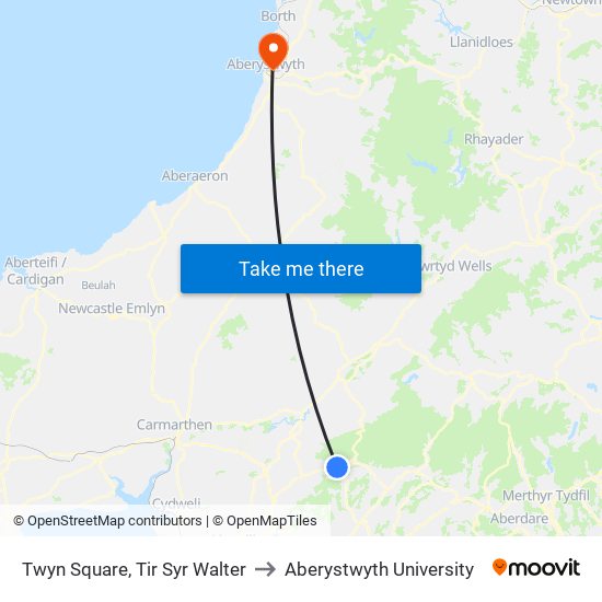 Twyn Square, Tir Syr Walter to Aberystwyth University map