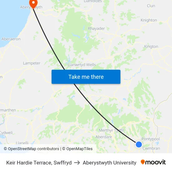 Keir Hardie Terrace, Swffryd to Aberystwyth University map