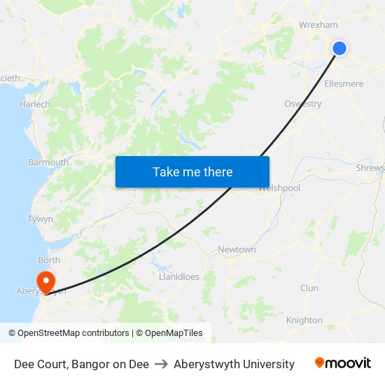 Dee Court, Bangor on Dee to Aberystwyth University map