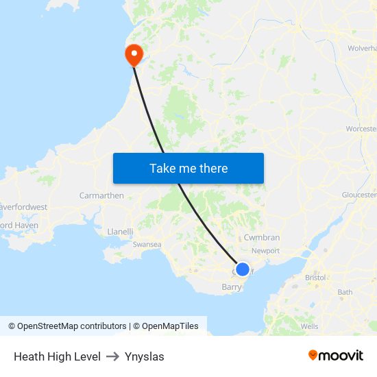 Heath High Level to Ynyslas map