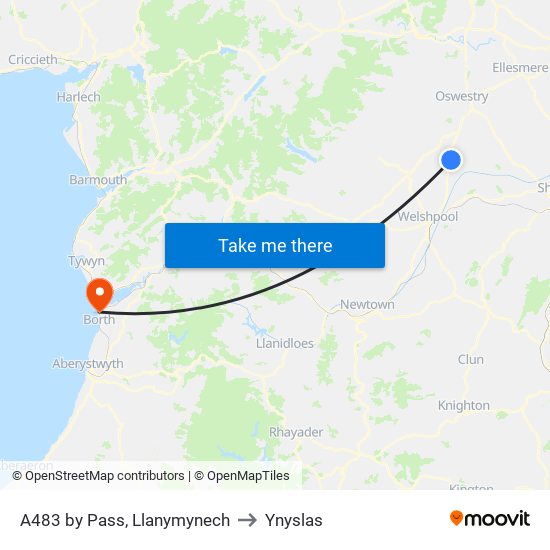 A483 by Pass, Llandysilio to Ynyslas map