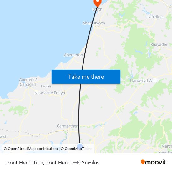 Pont-Henri Turn, Pont-Henri to Ynyslas map