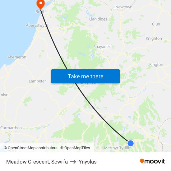 Meadow Crescent, Scwrfa to Ynyslas map