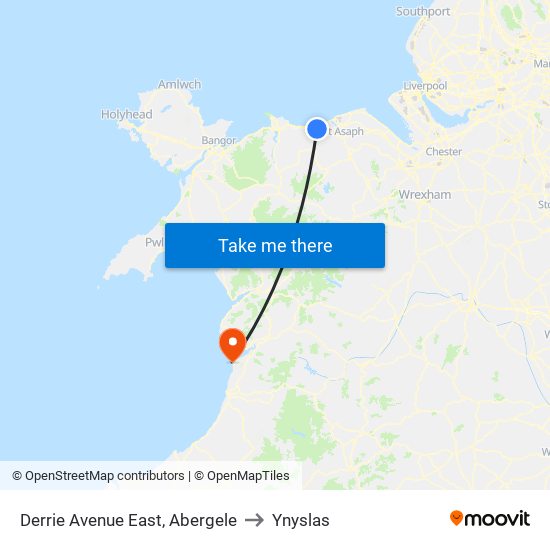 Derrie Avenue East, Abergele to Ynyslas map